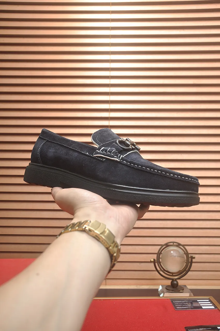 Men's shoes 💰440💶[Ferragamo/Ferragamo] The latest model in the counter. Original imported high-quality cowhide with open sides + imported 🐂 water-dyed cowhide lining + original luxury metal buckle + original combined outsole. No pressure for comparison. 38--45 (45 is custom-made and cannot be returned or exchanged)